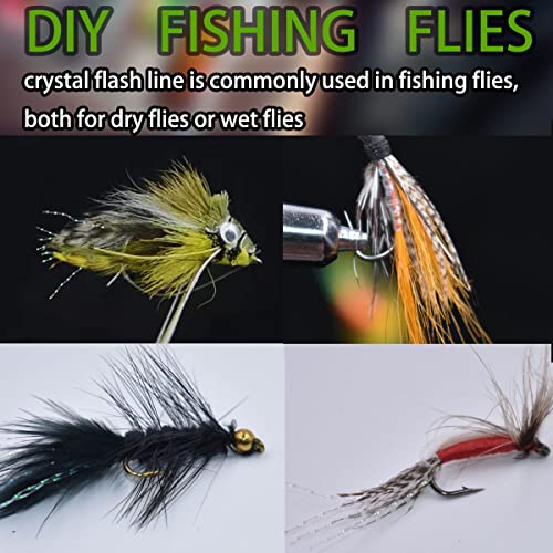 12 Colors Crystal Flash Line Fly Tying Material for Fishing Lures - C