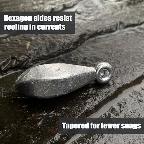 Silver 1 Ounce Fishing Sinkers No-Roll Bank Weights for Surf & Saltwater Fishing - 20pcs