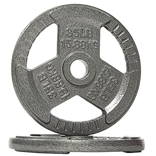 Fitvids Cast Iron Plate Weight Plate for Strength Training and Weightlifting, Olympic or Standard, Multiple Sizes
