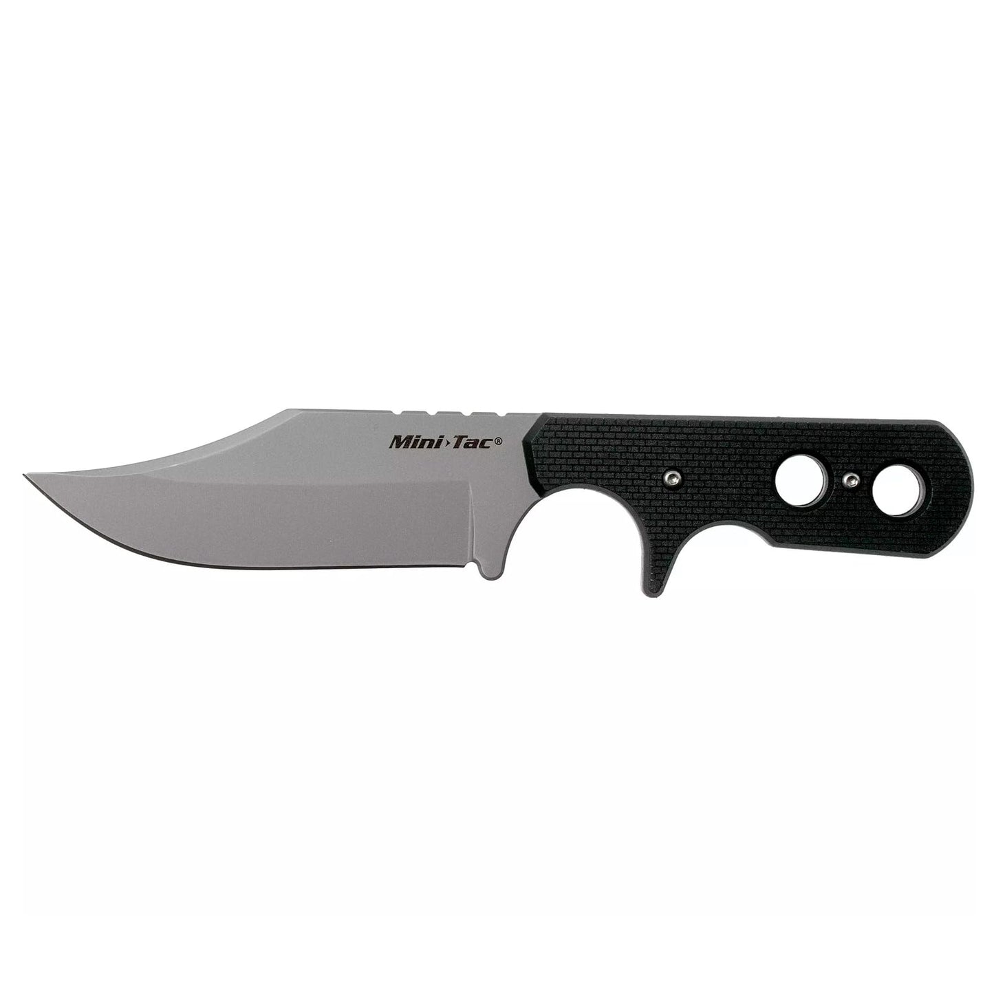 Cold Steel Mini Tac Bowie 3-5/8" Lightweight Durable 8Cr13MoV Stainless Steel Fixed Blade Clip Point Outdoor Hunting Utility Knife, Griv-Ex Handle, Secure-Ex Sheath - Blister
