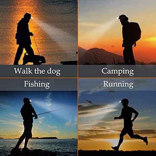DLHONORV Headlamp, Motion Sensor Clip on Cap Light, Rechargeable LED Running Flashlight for Fishing Hunting Running Cycling Camping Reading (T131-2pcs)
