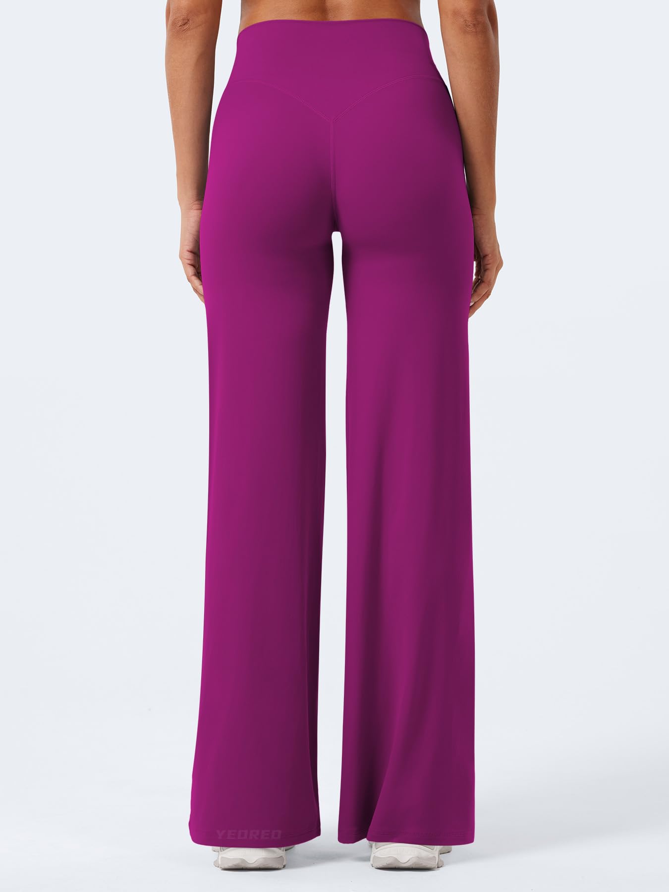 YEOREO Workout Leggings Womens No Front Seam Straight Leggings 31.5" High Waist Buttery Eddiy Gym Yoga Pants Rose Purple XXL