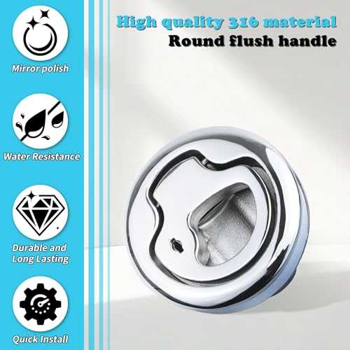 Marine Grade 316 Stainless Steel Boat Slam Latch 2 Inch with Lock - 2 Pack
