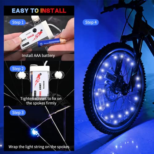 Purple Bike Wheel Lights Pack of 2 LED Spoke Lights Waterproof Cycling Safety Decoration