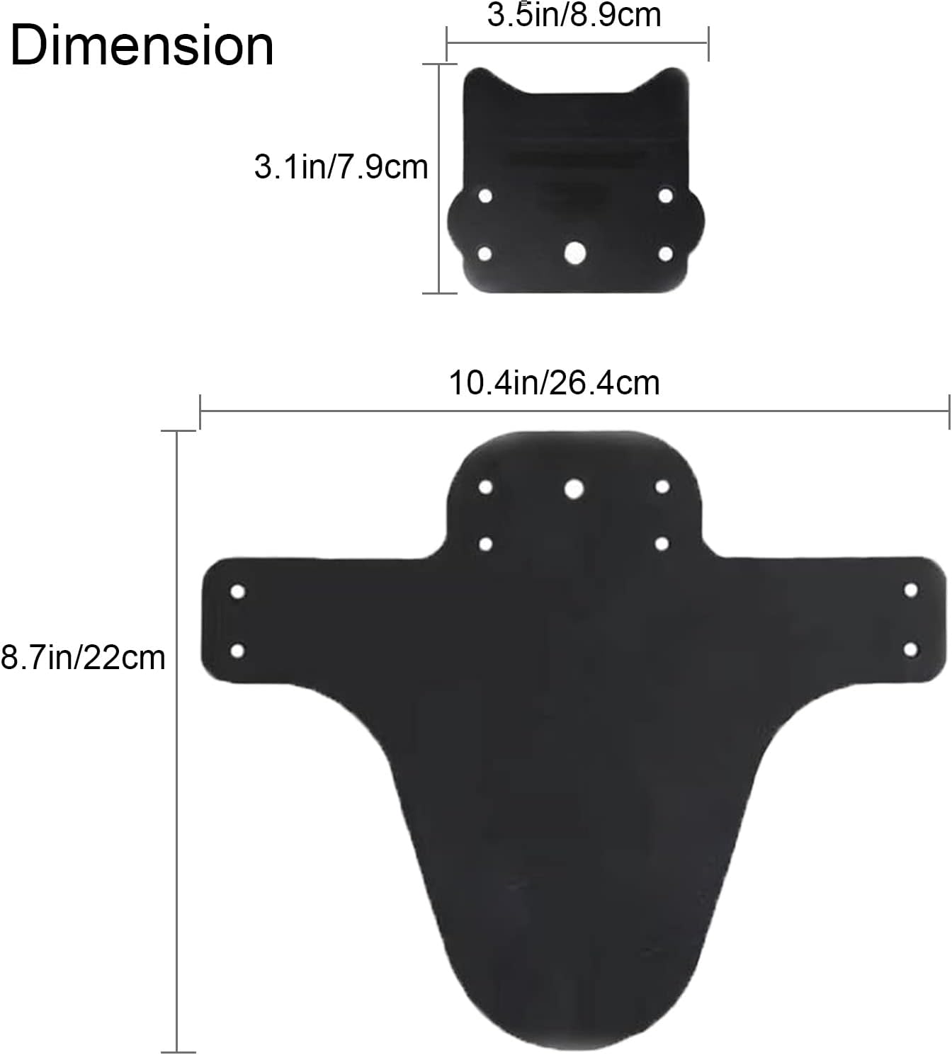 2 PCS Mountain Bike Fender Fits 26"/ 27.5"/ 29" Front and Rear Bicycle Mudguard, Mountain Bike and Fat Bike Wheel Sizes Bicycle Fender, Adjustable MTB Mudguard