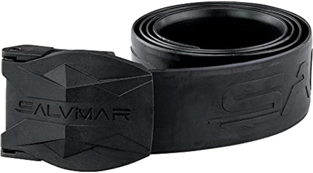 Salvimar Pro Black Elastic Belt with Nylon Buckle - Durable & Adjustable Dive Gear