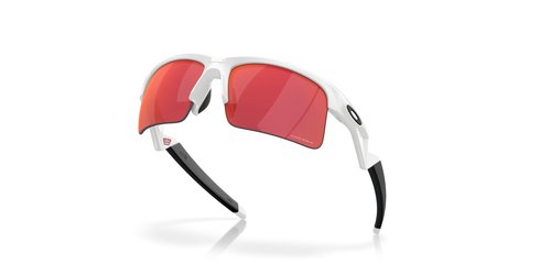 Oakley Kids' OJ9013 Capacitor Rectangular Sunglasses, Polished White/Prizm Field, 63 mm