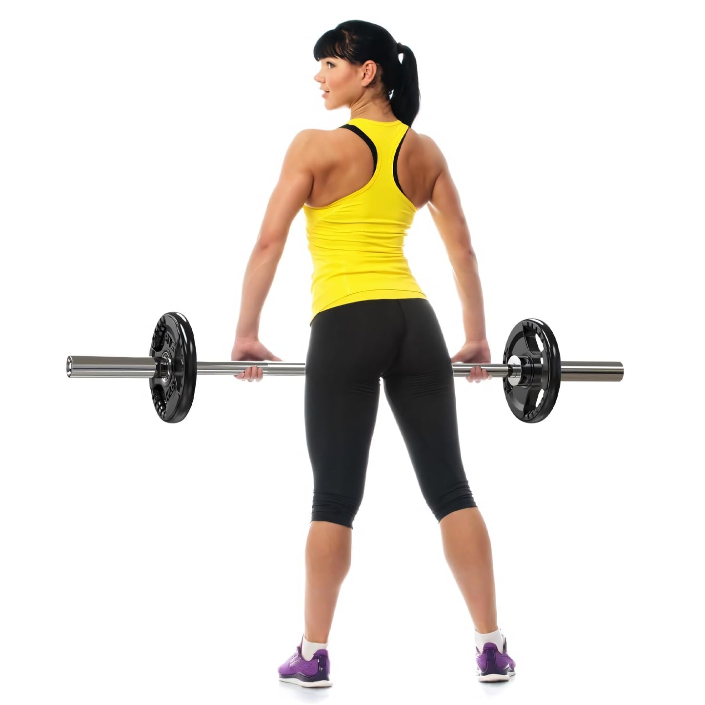 ezbcoaoa Olympic Rubber Grip Plates for Barbell, 2-Inch Weight Plates for Weight lifting and Strength Weights Training in Home & Gym(5LB*4)