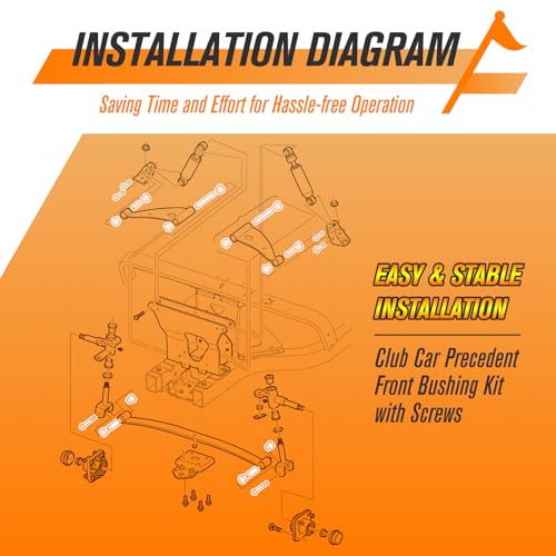 Golf Cart Front Bushing Kit with Screws for Club Car Precedent 2004+