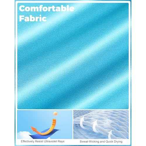 Men's UPF 50+ Swim Shirts, Sun Protection Short Sleeve Rash Guard, Quick Dry T-Shirt for Fishing and Surfing