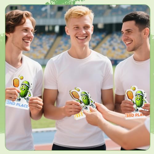 Green Pickleball Trophy & Medals Set - Funny Award for Tournament & Competition