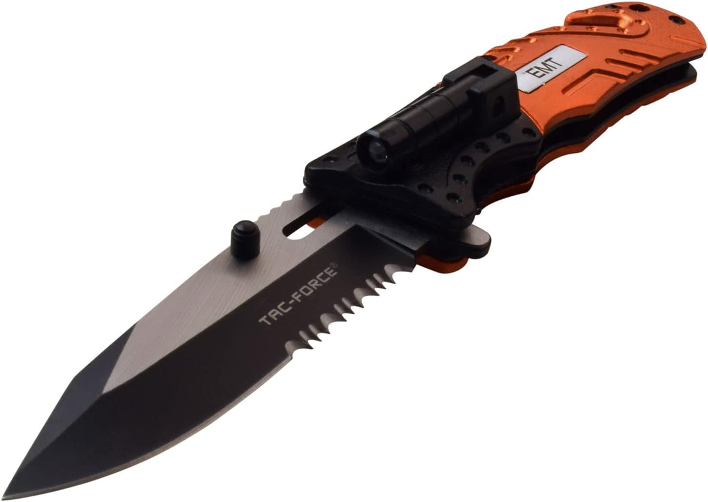 MTECH USA TAC Force TF-835 Series Spring Assist Folding Knife, Two-Tone Half-Serrated Blade, 4.5-Inch Closed