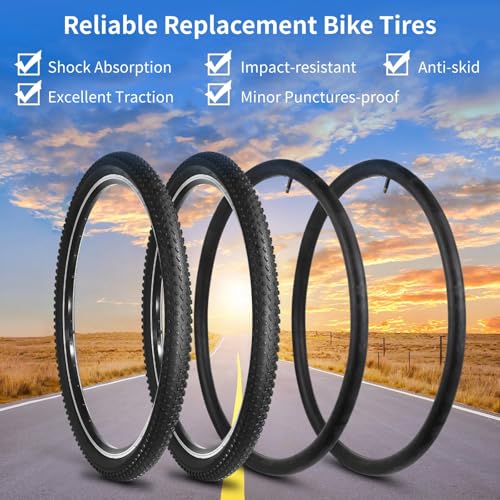 27.5x2.125 Bike Tire and Tube Set - MTB Off-Road Replacement Kit