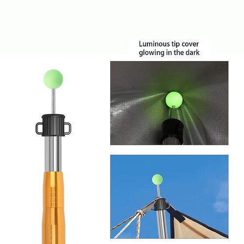 ZYAMY 5pcs Tent Pole Lightning Cap, Tent Building Pole Connector, Anti Puncture Ball for Camping and Hiking, TPR Rubber Cap for Outdoor Use