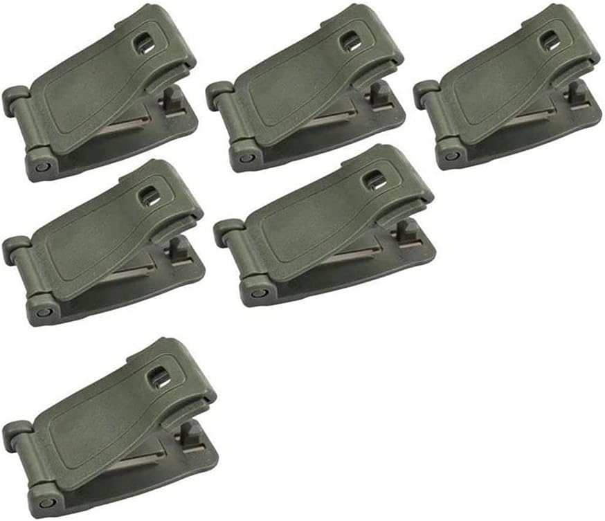 Jadedragon Multipurpose Tactical 360 Rotation D-Ring Clips/Locking Carabiner/Hydration Tube Clips/Elastic String Strap Management Tool for MOLLE Webbing Attachment Backpacks