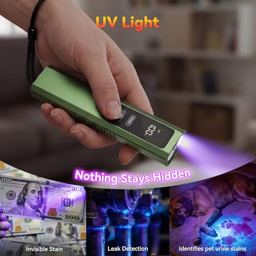4-in-1 EDC Flashlight with Green Laser Pointer UV Light Red Strobe - Green Variation