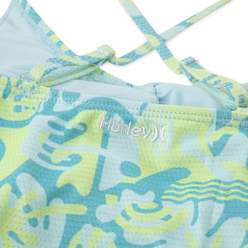 Hurley Girls' 1-Piece Cut Out Swimsuit - Turquoise Waves, Size 8