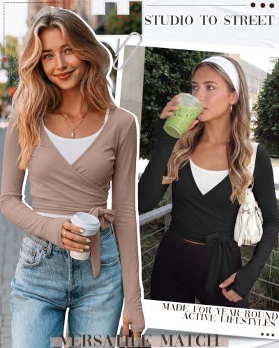 Women’s Wrap Tops Pack - Versatile Pilates & Ballet Layering with Thumbholes