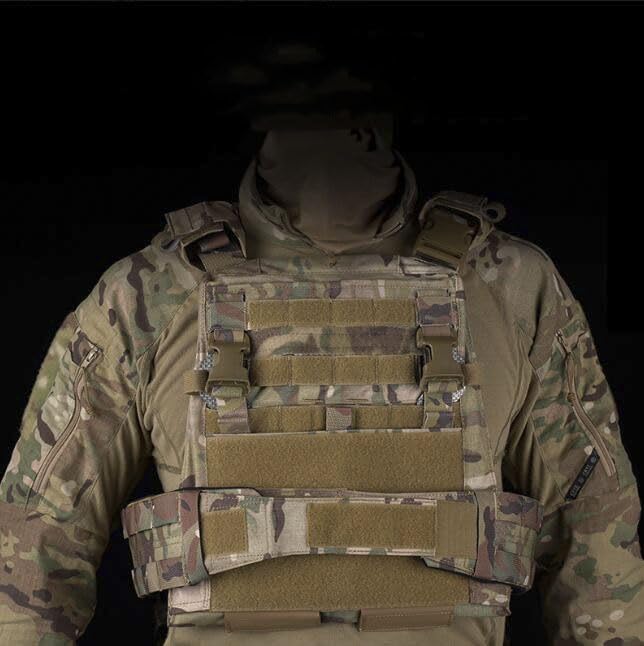 JFFCESTORE Quick Connect Accessory Adapter Buckle， Adjustable Female Fastener for Tactical Vests to Connect Tactical Placard，Mag Pouch (Black)