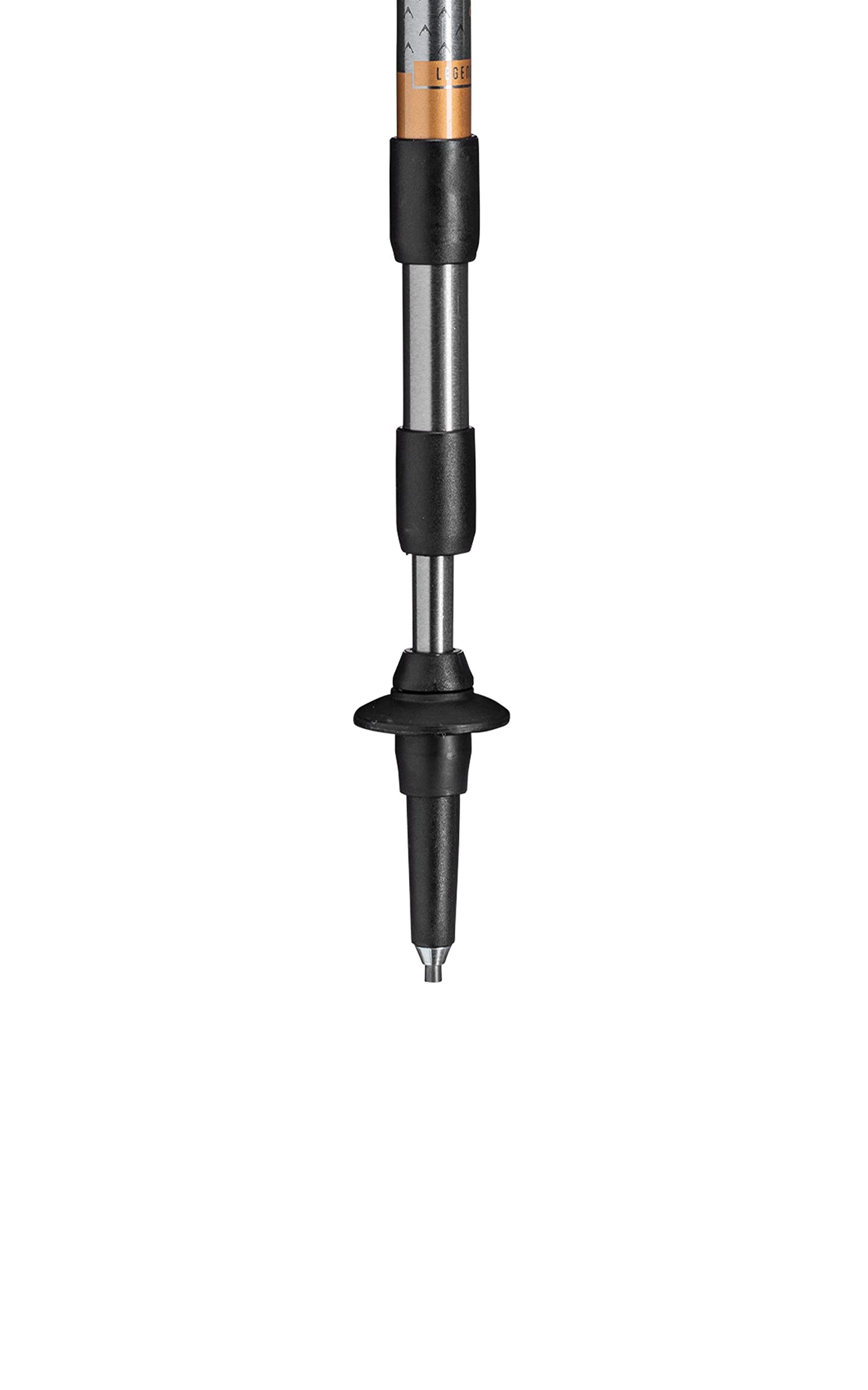 LEKI Super Micro Aluminum Adjustable Lightweight Walking Pole (Single) for Trekking & Hiking - Black-Anthracite-Copper - 90-120 cm