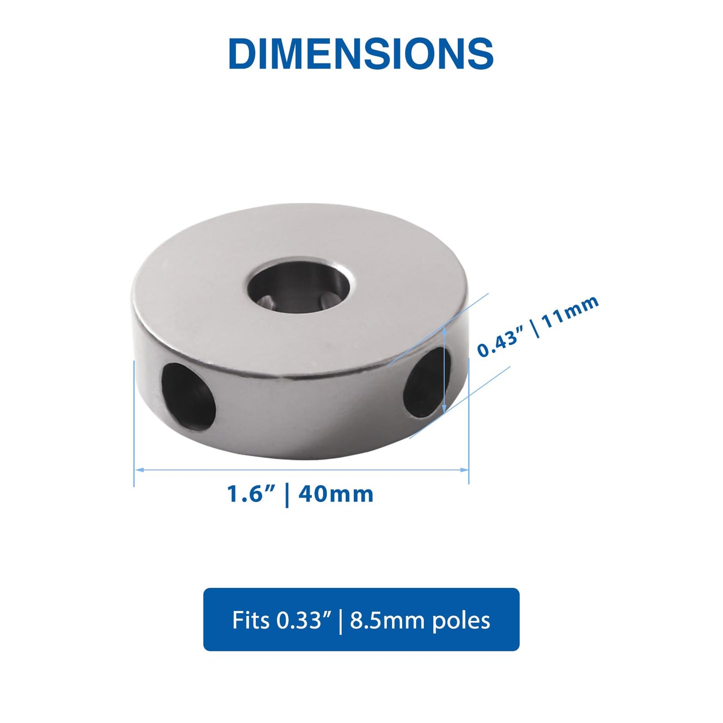 BRILLIANCE4U 4 Way Tent Pole Connectors for Aluminum Poles, Tent Poles Hub for 8.5mm/0.33" Aluminum Poles 2 Pack