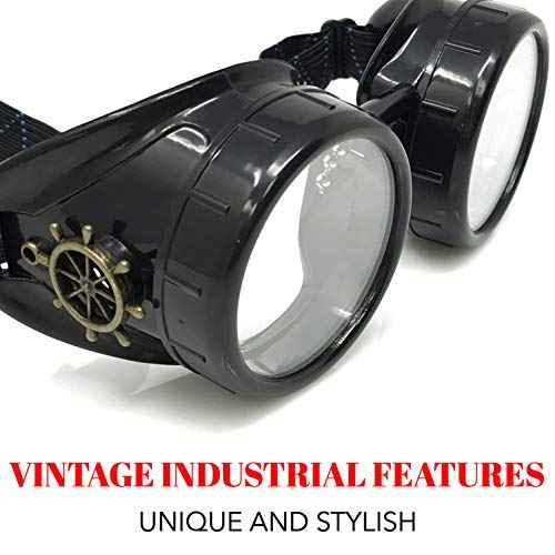 Steampunk Victorian Goggles Rave Glasses, Sleek and Stylish Industrial