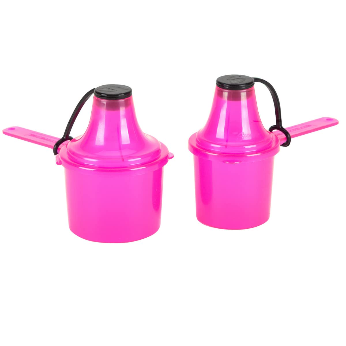 The Scoopie Supplement Container, Scoop, and Funnel System for Pre Workout Powder and Post Workout Protein, Spill Proof Holder Dispenser, Gym and Shaker Bottle Travel Accessory, PACK OF 2, BLACK