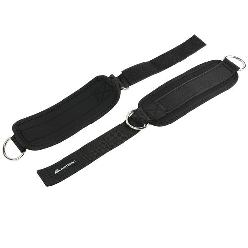 flintronic Ankle Straps for Cable Machine, Gym Cuffs with Double Stainless Steel D-Ring, Gym Ankle Cuff with Adjustable Neoprene Ve-lcro, Muscle Shaping for Men and Women - Black