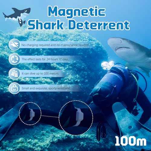 TEE-TEA Magnetic Shark Deterrent Wristband - Shark Repellent Strap for Surfing, Scuba Diving, Snorkeling, Swimming & Ocean Water Sports | Portable Anti Shark Device for Men Women Kids