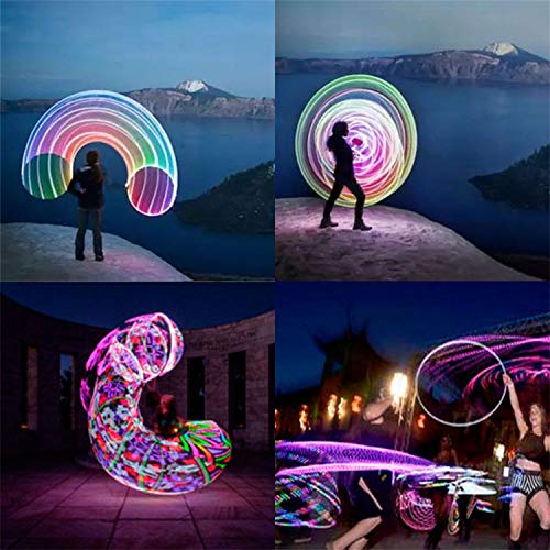 LED Fitness Hoop 24 Inch Color-Changing Light Exercise Hoop for Dance & Workout