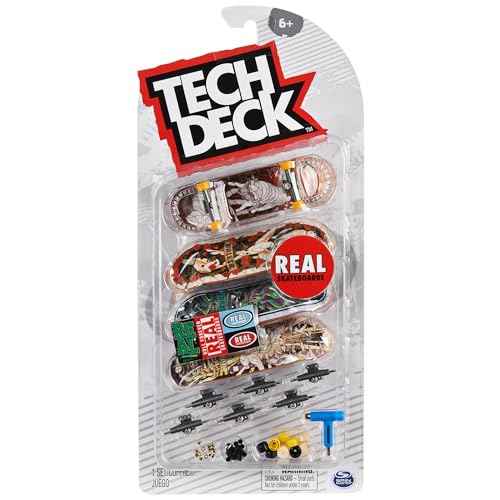 TECH DECK, Ultra DLX Fingerboard 4-Pack, Real Skateboards, Collectible and Customizable Mini Skateboards, Kids Toys for Ages 6 and up