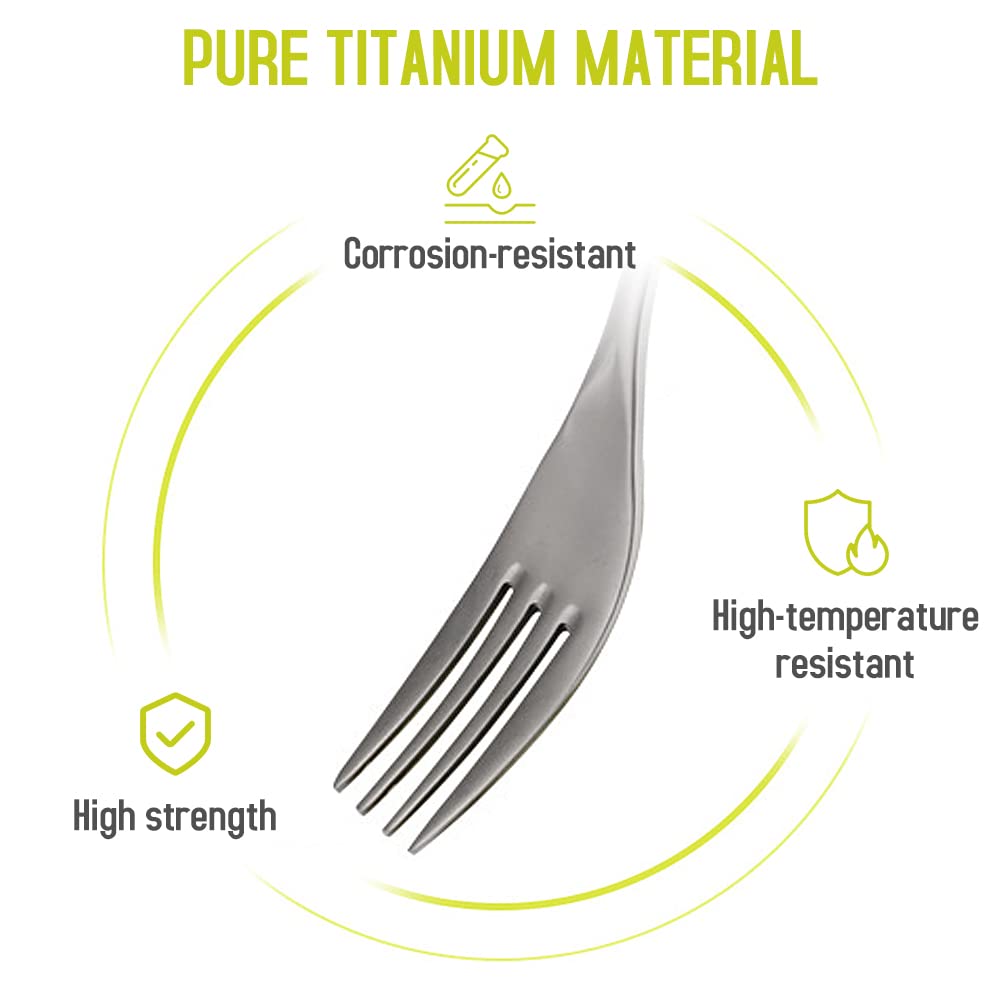 Funien Lightweight Titanium Fork for Home Outdoor Camping Hiking Picnic