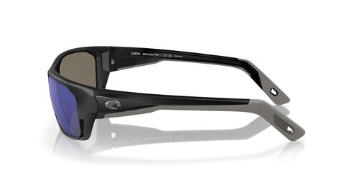 Costa Del Mar Whitetip Pro Sunglasses, Matte Black/Blue Mirrored 580G, 57 mm