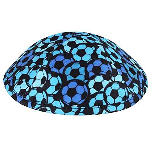 Zion Judaica Sports Kippah Adults & Boys Ballgame Pattern Kippot 6" Skullcap Yamaka for Bar/Bat Mitzvah Chuppah Wedding