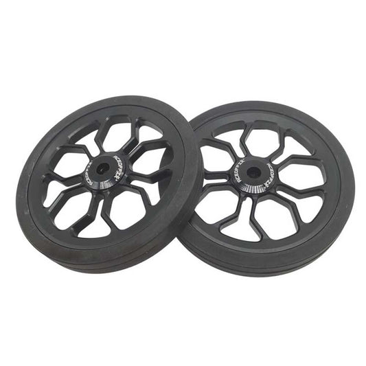 Large Easy Wheels for Brompton Folding Bike,easywheel diameter 80 mm (black)