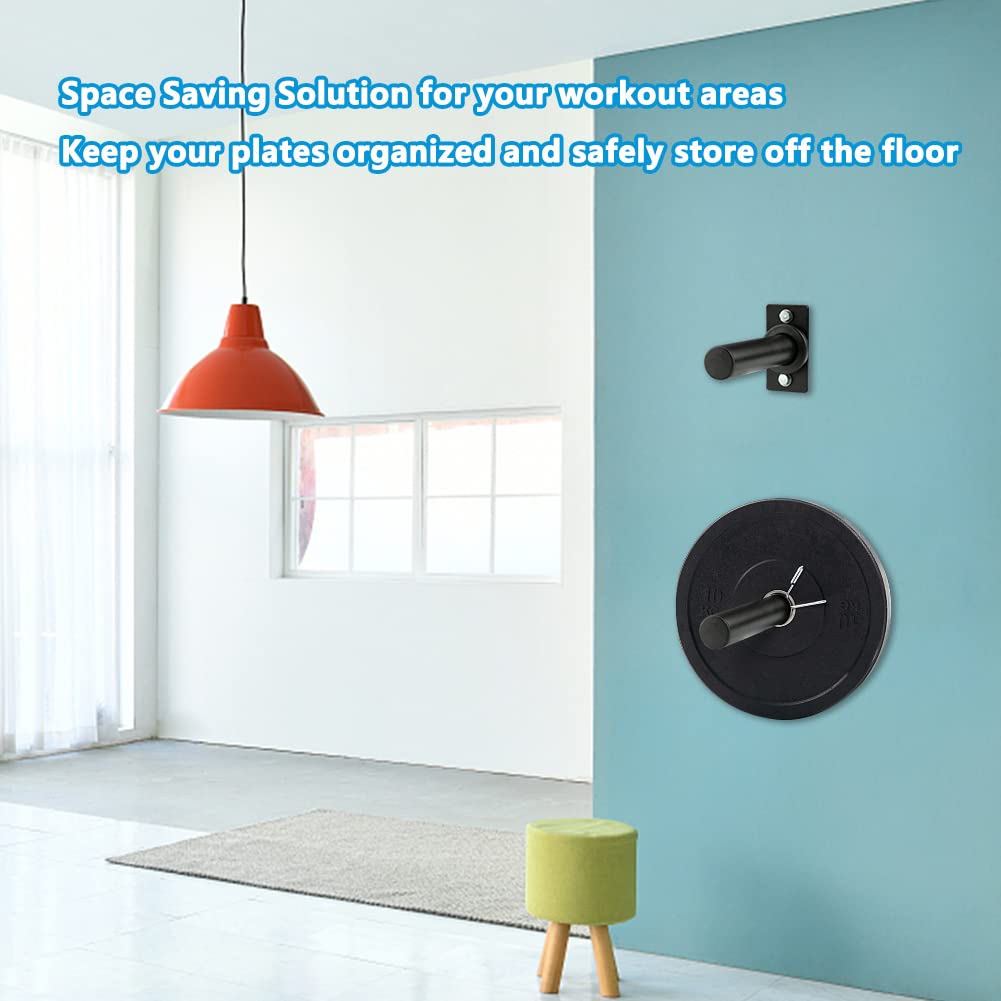 6Pcs Weight Plate Holder, Wall Mounted Weight Plate Rack Storage for 2" Olympic Weight Plate