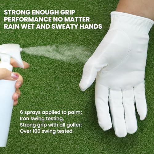 Left Hand Golf Gloves Rain Grip 2 Pack - White Large