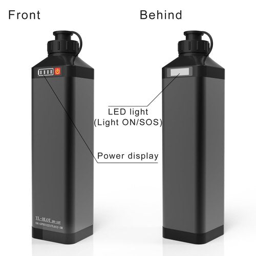 Super Mini 14.8V 10000 mAh Electric Reel Battery. Aluminum Alloy Rustproof Case. Compatible with Daiwa & Shimano Electric Fishing Reels. High Performance and Reliable Power Supply (Black)