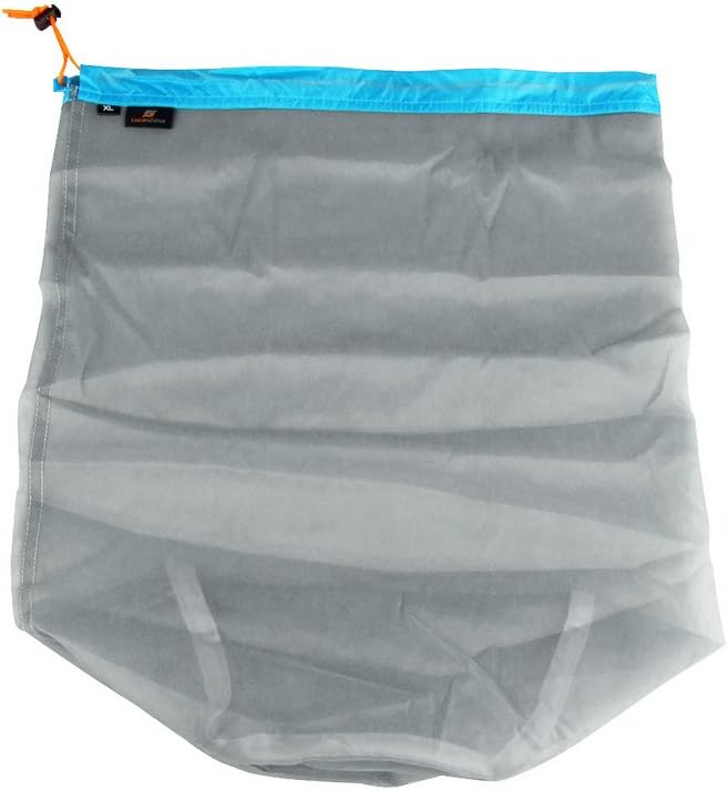 Mesh Stuff Sack Light Weight Nylon Mesh Drawstring Storage Bag for Travelling Hiking Camping Stuff Storage(Orange M)