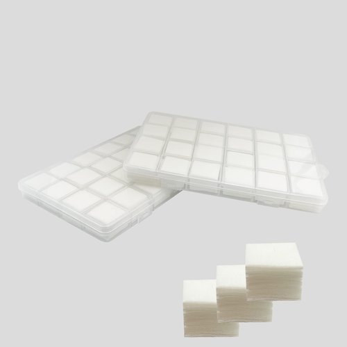 MIDUG 2400 Count 1 Inch Square Gun Cleaning Patches Pad in Clear Storage Box Lint Free Gun Cloth for .20 Cal .22 Rifle Maintenance Kit