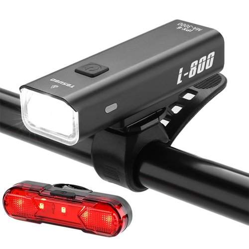 Rechargeable Bike Light Set USB Bike Headlight Bike Taillight IPX6 Waterproof 8 Modes Mountain Road Cycling Light, Bike Lights for Night Riding, Luces para Bicicleta