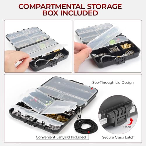 MadBite 182pcs Terminal Tackle Kit for Bass Trout Panfish - Freshwater Fishing