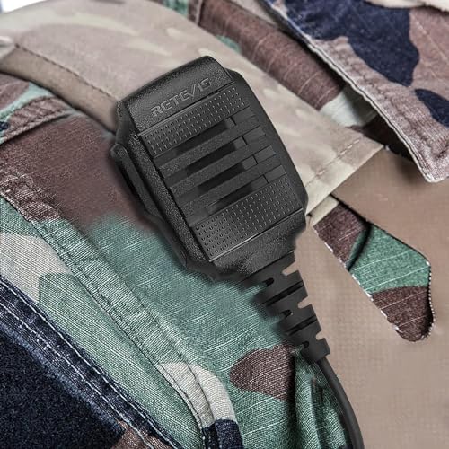 Waterproof Microphone for Walkie Talkies - 4 Pack, IP54 Rated, Handheld Radio Mic with Large PTT, Noise-Canceling, Durable & Rainproof
