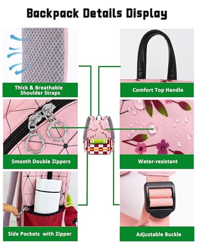Pink Anime Backpack 15 Inch Casual Travel Laptop School Bag