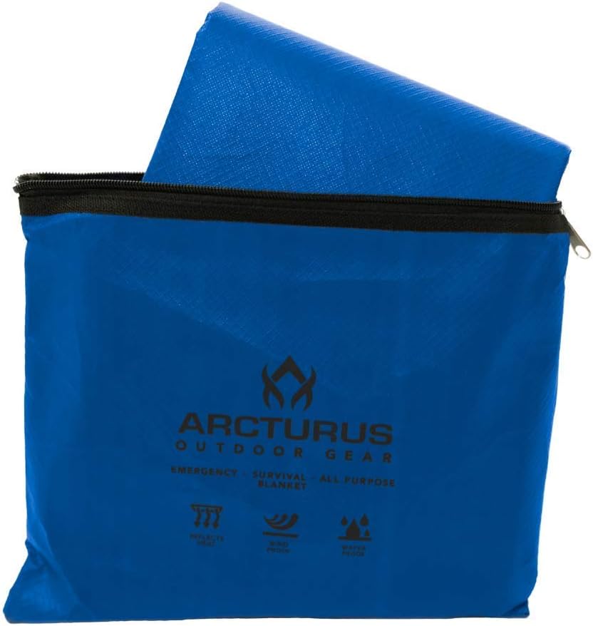Arcturus Insulated Tarp | Reusable Heavy Duty Thermal Survival Blanket – 60 x 82 inches, Reflects 90% Body Heat, Waterproof, Windproof, 3-Layer Design, Reinforced Grommets, Olive Green