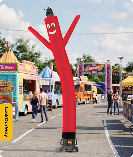 LookOurWay 10ft Inflatable Tube Man Attachment - Red Wacky Waving Inflatable for Business Promotion