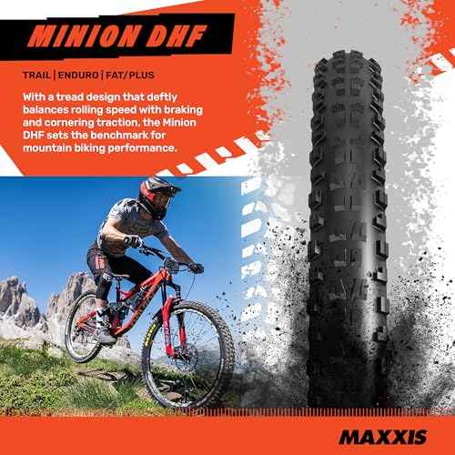 MAXXIS Minion DHF - Dual Compound - 20, 24, 26, 27.5, 29 - EXO - E25 Rating, Tubeless | Gold Standard of Gravity Focused Tread, Size 26x2.30 - EXO, E25