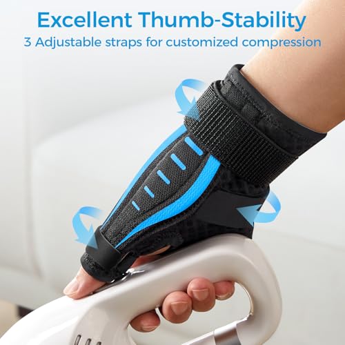 Thumb Brace Right/Left Hand, Thumb Spica Splint Hand Brace for Arthritis Pain and Support, Ergonomical Thumb Stabilizer for Trigger Thumb, CMC, De Quervains Tenosynovitis Pain Relief(S/M Blue)