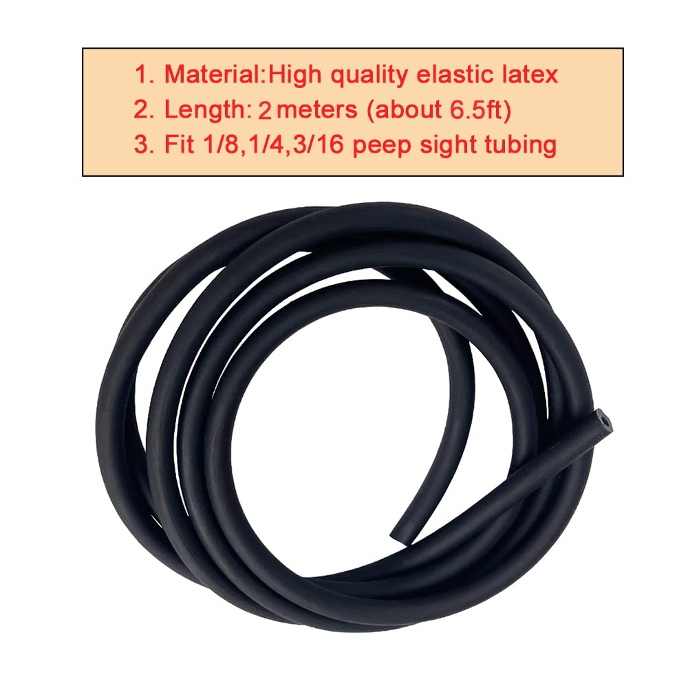 Archery Peep Sight Tubing Replacement Rubber Peep Sight Tube for Compound Bow Hunting Shooting Targeting Accessories (6.5FT)