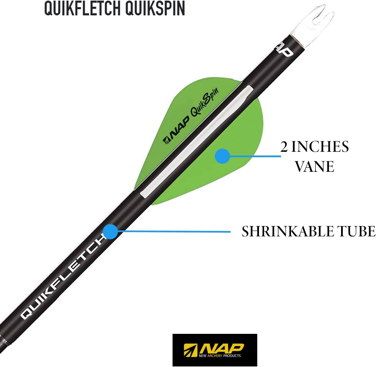 New Archery Products NAP Quikfletch Quikspin Speed Hunter Arrow Fletching System Pack of 6